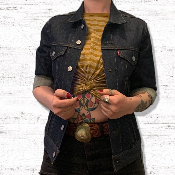 Nwt Levis Raw Denim Trucker Jacket Xs 
